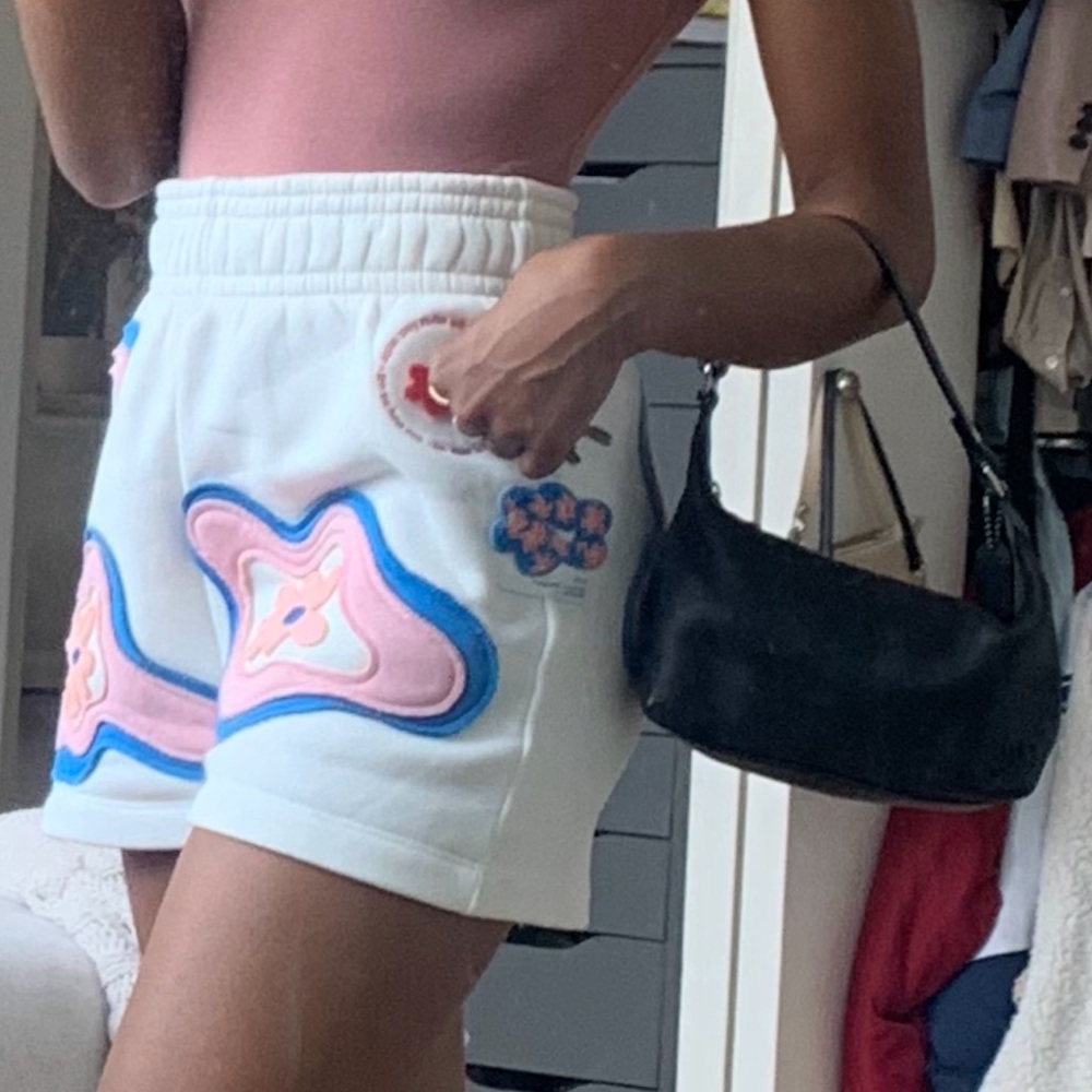White high waisted Nike shorts